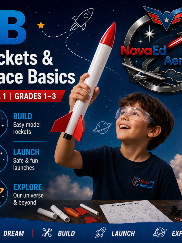 Launch rockets, explore space, and engineer your way to the stars — hands-on, every class.