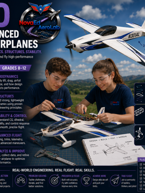 The full engineering cycle — design, build, test, and fly. Your most ambitious project yet.