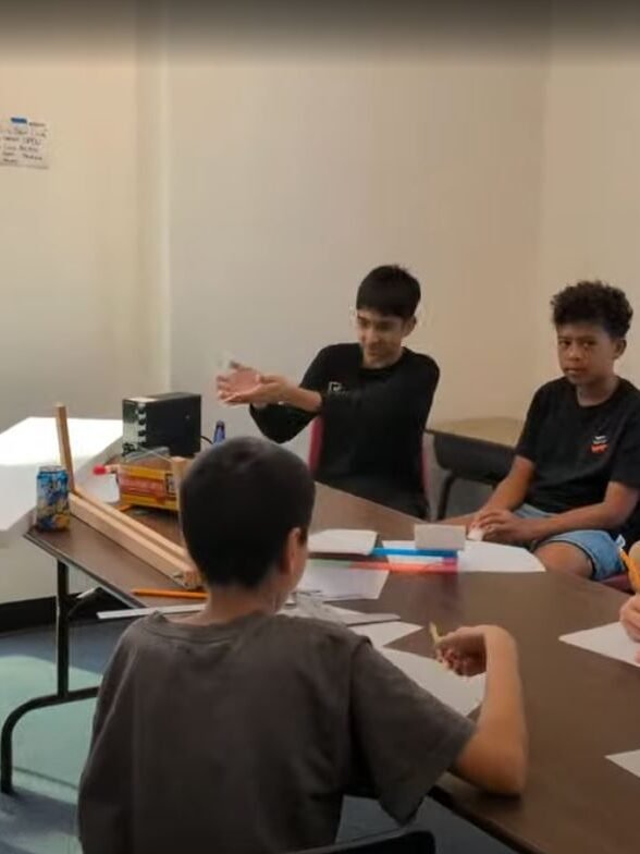 • Middle school students refining foam airplane designs NovaEd AeroLab