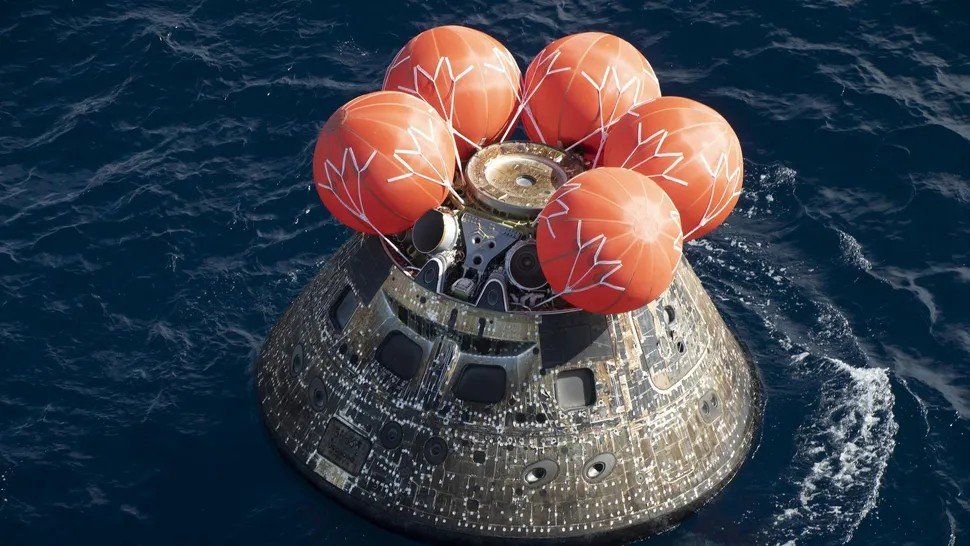 Orion capsule after Artemis I splashdown
