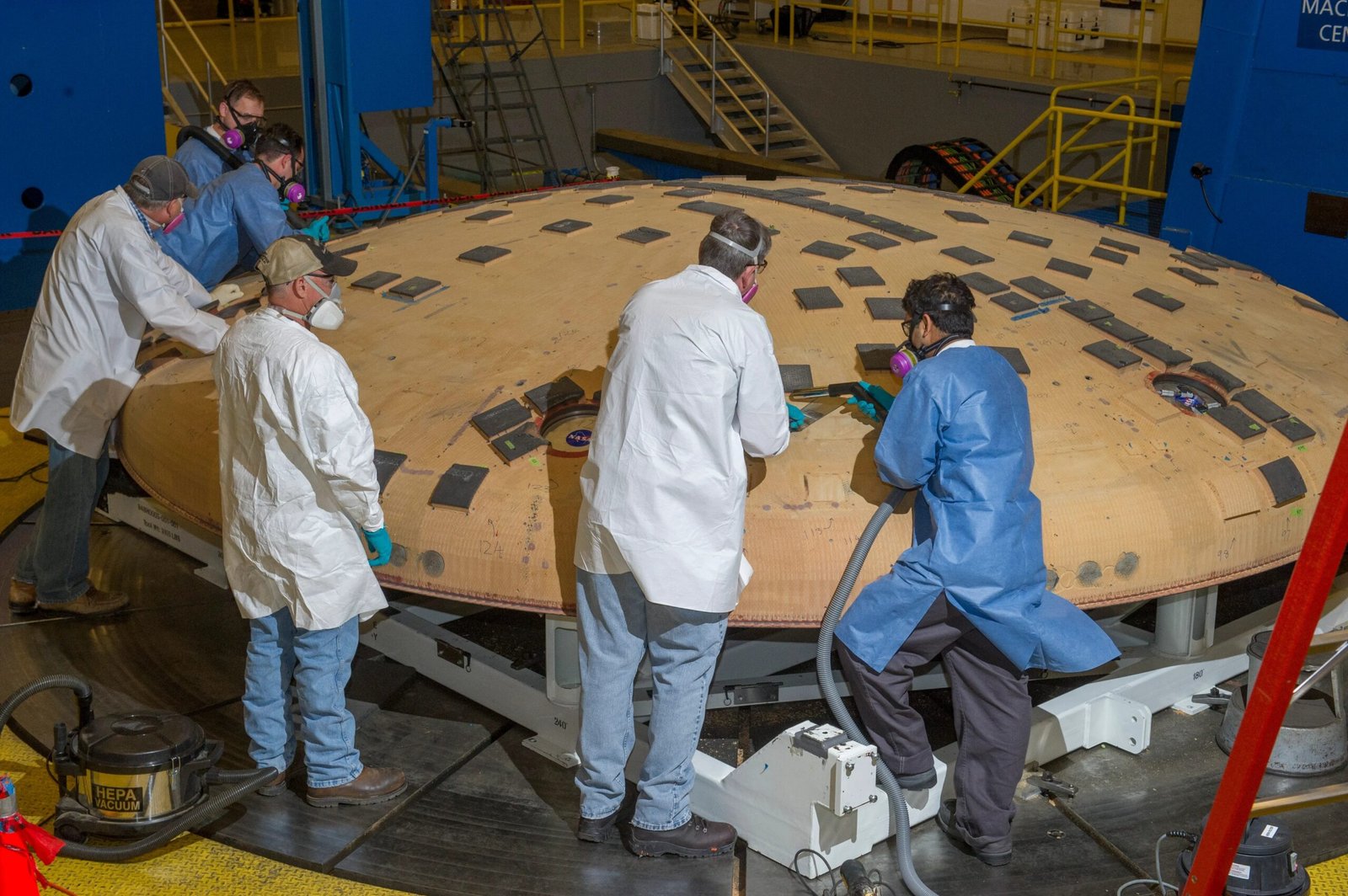 Orion Avcoat heat shield block installation
